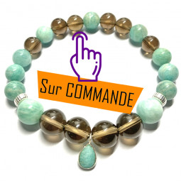 Bracelet Amazonite & Quartz Fumé