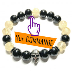 Bracelet en Citrine & Onyx