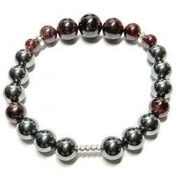 Bracelet Grenat & Hématite