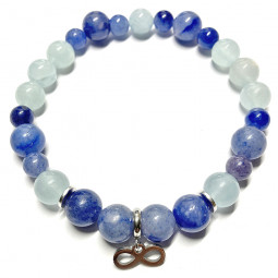 Bracelet en Aigue Marine & Aventurine Bleue
