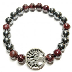Bracelet Grenat & Hématite