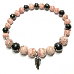 Bracelet en  Rhodochrosite & Shungite