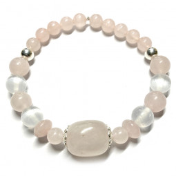 Bracelet en Quartz Rose & Sélénite