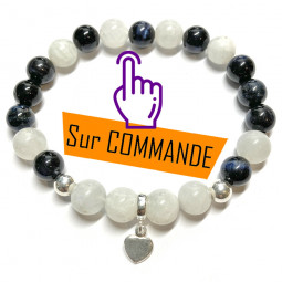 Bracelet en Oeil de Faucon & Pierre de Lune