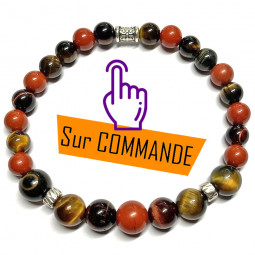 Bracelet en Jaspe Rouge & 3 Oeil