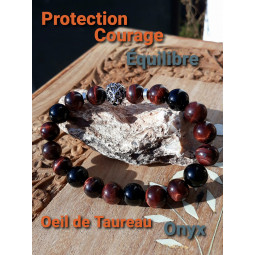 Bracelet  Oeil de Taureau & Onyx