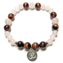 Bracelet en Quartz Rose & Oeil de Taureau