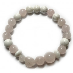 Bracelet en Quartz Rose & Howlite