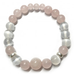 Bracelet en Quartz Rose & Sélénite