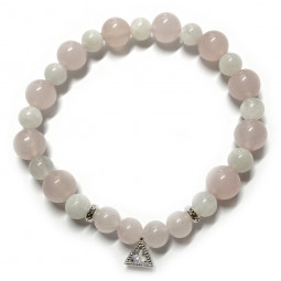 Bracelet en Quartz Rose & Pierre de Lune