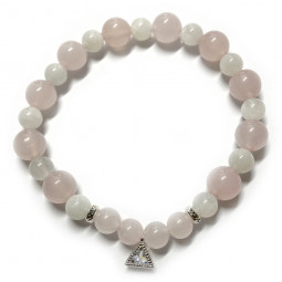 Bracelet en Quartz Rose & Pierre de Lune