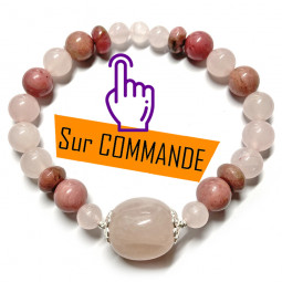 Bracelet en Rhodonite & Quartz Rose