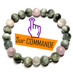 Bracelet en Oeil de Chat & Kunzite