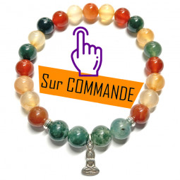 Bracelet en Cornaline & Agate Mousse