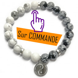 Bracelet en Obsidienne Neige & Howlite