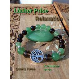 Bracelet en Aventurine Verte & Quartz Fumé