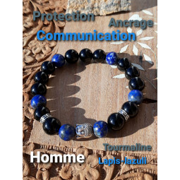 Bracelet en Tourmaline & Lapis Lazuli