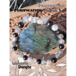 Bracelet en Labradorite & Shungite