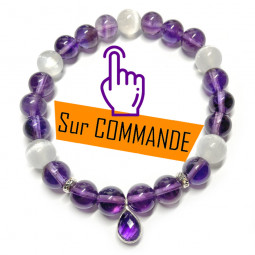 Bracelet  en Améthyste & Sélénite