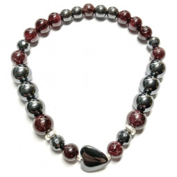 Bracelet Grenat & Hématite