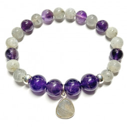 Bracelet en Améthyste & Labradorite