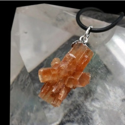 Pendentif en Aragonite Brute & Argent