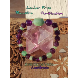 Bracelet en Aventurine Verte & Améthyste