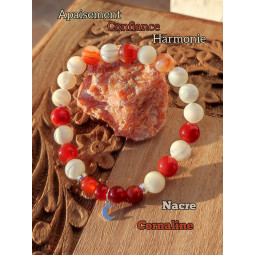 Bracelet en Cornaline & Nacre