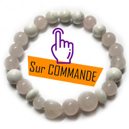 Bracelet en Quartz Rose & Howlite