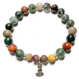 Bracelet en Jaspe Mokaïte & Agate Mousse