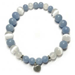 Bracelet en Angélite & Sélénite