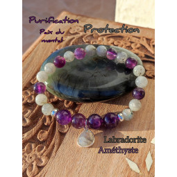 Bracelet en Améthyste & Labradorite