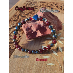 Bracelet Grenat & Hématite