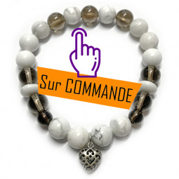 Bracelet Howlite & Quartz Fumé