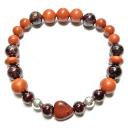 Bracelet en Jaspe Rouge & Grenat