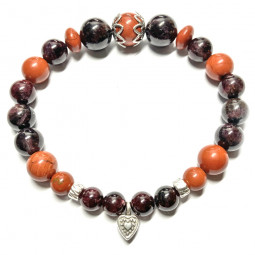 Bracelet en Jaspe Rouge & Grenat