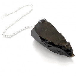Pendule Brut en Obsidienne Noire