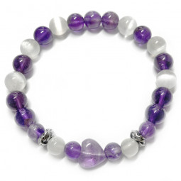 Bracelet  en Améthyste & Sélénite