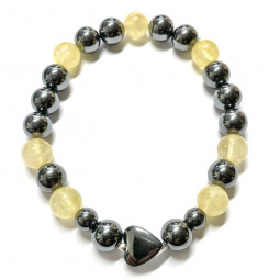 Bracelet en Citrine & Hématite