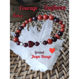 Bracelet en Jaspe Rouge & Grenat