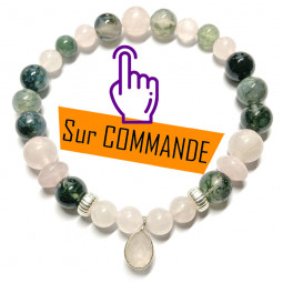 Bracelet en Quartz Rose & Agate Mousse