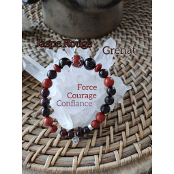 Bracelet en Jaspe Rouge & Grenat