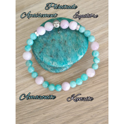 Bracelet en Kunzite & Amazonite