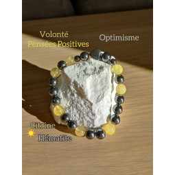 Bracelet en Citrine & Hématite