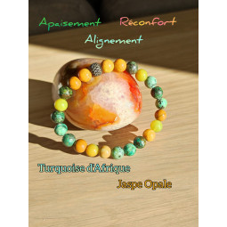 Bracelet en Jaspe Opale & Turquoise