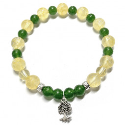 Bracelet en Citrine & Jade Néphrite Vibrations Cristallines
