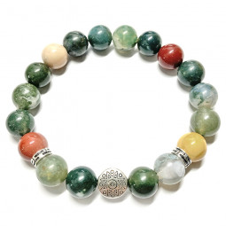 Bracelet en Jaspe Mokaïte & Agate Mousse