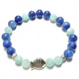 Bracelet en Amazonite & Aventurine Bleue