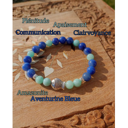 Bracelet en Amazonite & Aventurine Bleue
