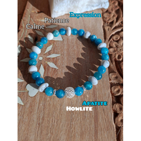 Bracelet Apatite & Howlite